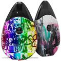 Skin Decal Wrap 2 Pack compatible with Suorin Drop Rainbow Graffiti VAPE NOT INCLUDED