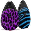 Skin Decal Wrap 2 Pack compatible with Suorin Drop Purple Leopard VAPE NOT INCLUDED