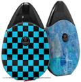 Skin Decal Wrap 2 Pack compatible with Suorin Drop Checkers Blue VAPE NOT INCLUDED