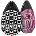 Skin Decal Wrap 2 Pack compatible with Suorin Drop Hearts And Stars Black and White VAPE NOT INCLUDED