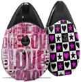 Skin Decal Wrap 2 Pack compatible with Suorin Drop Grunge Love VAPE NOT INCLUDED