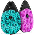 Skin Decal Wrap 2 Pack compatible with Suorin Drop Skull Patch Pattern Blue VAPE NOT INCLUDED