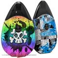 Skin Decal Wrap 2 Pack compatible with Suorin Drop Cartoon Skull Rainbow VAPE NOT INCLUDED