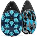Skin Decal Wrap 2 Pack compatible with Suorin Drop Abstract Floral Blue VAPE NOT INCLUDED