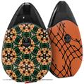 Skin Decal Wrap 2 Pack compatible with Suorin Drop Floral Pattern Orange VAPE NOT INCLUDED