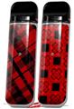 Skin Decal Wrap 2 Pack for Smok Novo v1 Red Plaid VAPE NOT INCLUDED