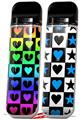 Skin Decal Wrap 2 Pack for Smok Novo v1 Love Heart Checkers Rainbow VAPE NOT INCLUDED