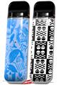 Skin Decal Wrap 2 Pack for Smok Novo v1 Skull Sketches Blue VAPE NOT INCLUDED