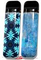 Skin Decal Wrap 2 Pack for Smok Novo v1 Abstract Floral Blue VAPE NOT INCLUDED