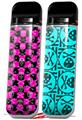 Skin Decal Wrap 2 Pack for Smok Novo v1 Skull and Crossbones Checkerboard VAPE NOT INCLUDED