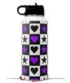 Skin Wrap Decal compatible with Hydro Flask Wide Mouth Bottle 32oz Purple Hearts And Stars (BOTTLE NOT INCLUDED)