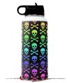Skin Wrap Decal compatible with Hydro Flask Wide Mouth Bottle 32oz Skull and Crossbones Rainbow (BOTTLE NOT INCLUDED)