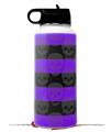 Skin Wrap Decal compatible with Hydro Flask Wide Mouth Bottle 32oz Skull Stripes Purple (BOTTLE NOT INCLUDED)