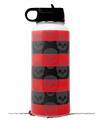 Skin Wrap Decal compatible with Hydro Flask Wide Mouth Bottle 32oz Skull Stripes Red (BOTTLE NOT INCLUDED)