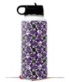 Skin Wrap Decal compatible with Hydro Flask Wide Mouth Bottle 32oz Splatter Girly Skull Purple (BOTTLE NOT INCLUDED)