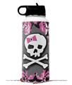 Skin Wrap Decal compatible with Hydro Flask Wide Mouth Bottle 32oz Pink Bow Skull (BOTTLE NOT INCLUDED)
