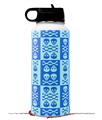 Skin Wrap Decal compatible with Hydro Flask Wide Mouth Bottle 32oz Skull And Crossbones Pattern Blue (BOTTLE NOT INCLUDED)