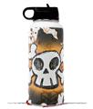 Skin Wrap Decal compatible with Hydro Flask Wide Mouth Bottle 32oz Cartoon Skull Orange (BOTTLE NOT INCLUDED)