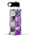 Skin Wrap Decal compatible with Hydro Flask Wide Mouth Bottle 32oz Purple Checker Skull Splatter (BOTTLE NOT INCLUDED)