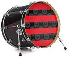 Vinyl Decal Skin Wrap for 22" Bass Kick Drum Head Skull Stripes Red - DRUM HEAD NOT INCLUDED