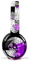 WraptorSkinz Skin Skin Decal Wrap works with Beats Solo Pro (Original) Headphones Purple Checker Skull Splatter Skin Only BEATS NOT INCLUDED