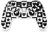 Skin Decal Wrap works with Original Google Stadia Controller Hearts And Stars Black and White Skin Only CONTROLLER NOT INCLUDED