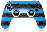 Skin Decal Wrap works with Original Google Stadia Controller Skull Stripes Blue Skin Only CONTROLLER NOT INCLUDED