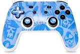 Skin Decal Wrap works with Original Google Stadia Controller Skull Sketches Blue Skin Only CONTROLLER NOT INCLUDED