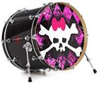 Vinyl Decal Skin Wrap for 20" Bass Kick Drum Head Pink Diamond Skull - DRUM HEAD NOT INCLUDED