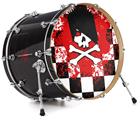 Vinyl Decal Skin Wrap for 20" Bass Kick Drum Head Emo Skull 5 - DRUM HEAD NOT INCLUDED