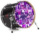 Vinyl Decal Skin Wrap for 20" Bass Kick Drum Head Purple Checker Graffiti - DRUM HEAD NOT INCLUDED