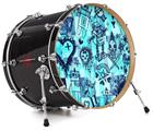Vinyl Decal Skin Wrap for 20" Bass Kick Drum Head Scene Kid Sketches Blue - DRUM HEAD NOT INCLUDED
