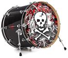 Decal Skin works with most 24" Bass Kick Drum Heads Skull Splatter - DRUM HEAD NOT INCLUDED