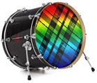 Decal Skin works with most 24" Bass Kick Drum Heads Rainbow Plaid - DRUM HEAD NOT INCLUDED