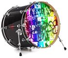 Decal Skin works with most 24" Bass Kick Drum Heads Rainbow Graffiti - DRUM HEAD NOT INCLUDED