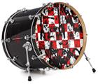 Decal Skin works with most 24" Bass Kick Drum Heads Checker Graffiti - DRUM HEAD NOT INCLUDED