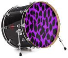 Decal Skin works with most 24" Bass Kick Drum Heads Purple Leopard - DRUM HEAD NOT INCLUDED