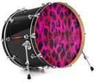 Decal Skin works with most 24" Bass Kick Drum Heads Pink Distressed Leopard - DRUM HEAD NOT INCLUDED