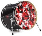Decal Skin works with most 24" Bass Kick Drum Heads Red Graffiti - DRUM HEAD NOT INCLUDED