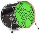 Decal Skin works with most 24" Bass Kick Drum Heads Ripped Fishnets Green - DRUM HEAD NOT INCLUDED
