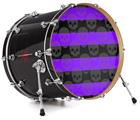 Decal Skin works with most 24" Bass Kick Drum Heads Skull Stripes Purple - DRUM HEAD NOT INCLUDED