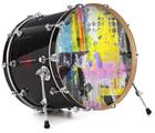 Decal Skin works with most 24" Bass Kick Drum Heads Graffiti Pop - DRUM HEAD NOT INCLUDED
