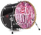 Decal Skin works with most 24" Bass Kick Drum Heads Grunge Love - DRUM HEAD NOT INCLUDED