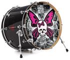 Decal Skin works with most 24" Bass Kick Drum Heads Skull Butterfly - DRUM HEAD NOT INCLUDED