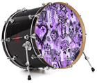 Decal Skin works with most 24" Bass Kick Drum Heads Scene Kid Sketches Purple - DRUM HEAD NOT INCLUDED
