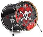 Decal Skin works with most 24" Bass Kick Drum Heads Emo Skull Bones - DRUM HEAD NOT INCLUDED