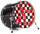 Decal Skin works with most 24" Bass Kick Drum Heads Checkerboard Splatter - DRUM HEAD NOT INCLUDED