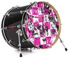 Decal Skin works with most 24" Bass Kick Drum Heads Pink Graffiti - DRUM HEAD NOT INCLUDED