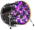 Decal Skin works with most 24" Bass Kick Drum Heads Purple Graffiti - DRUM HEAD NOT INCLUDED