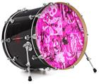 Decal Skin works with most 24" Bass Kick Drum Heads Pink Plaid Graffiti - DRUM HEAD NOT INCLUDED